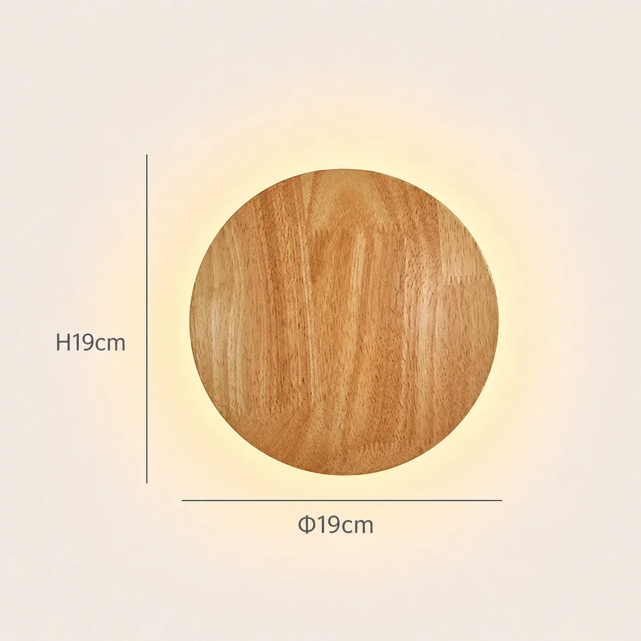 Japandi Wooden Backlit Wall Light