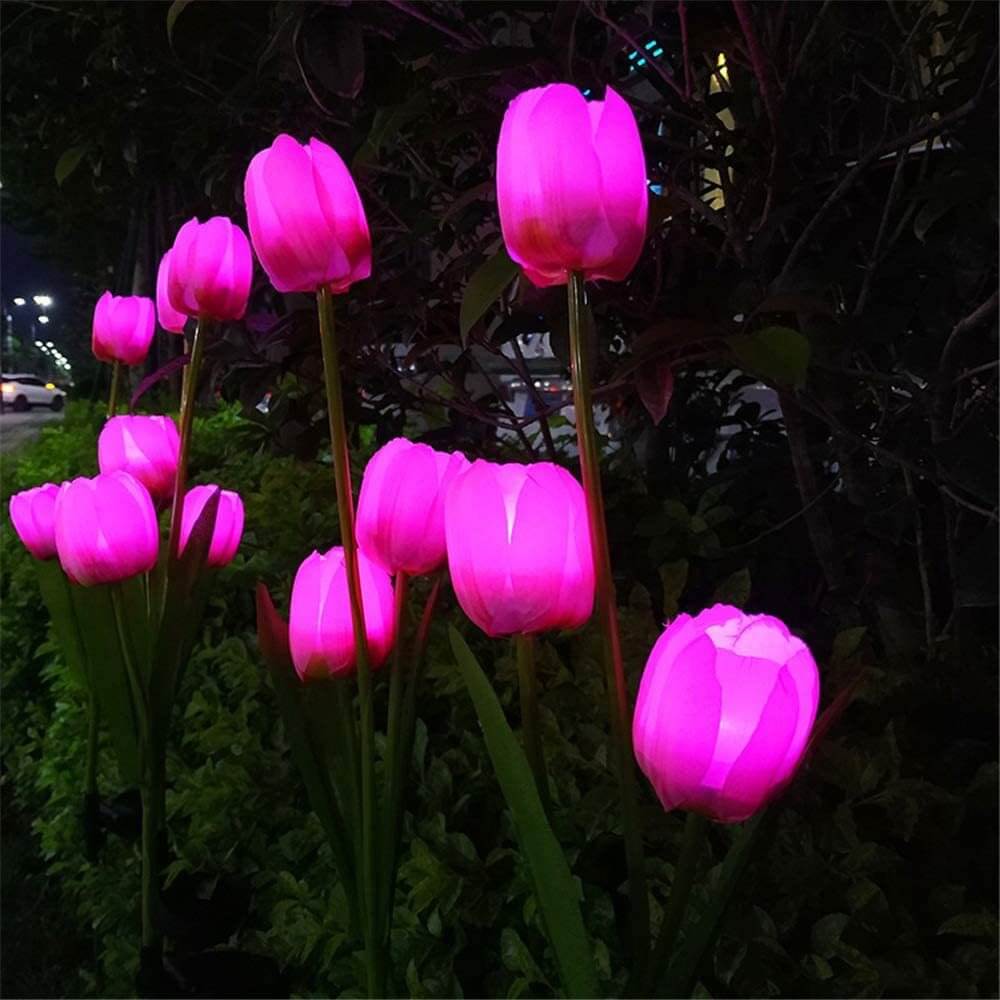 Solar LED Tuinlamp met Tulp Design – Roze/Paars/Blauw/Geel – (1 LED)