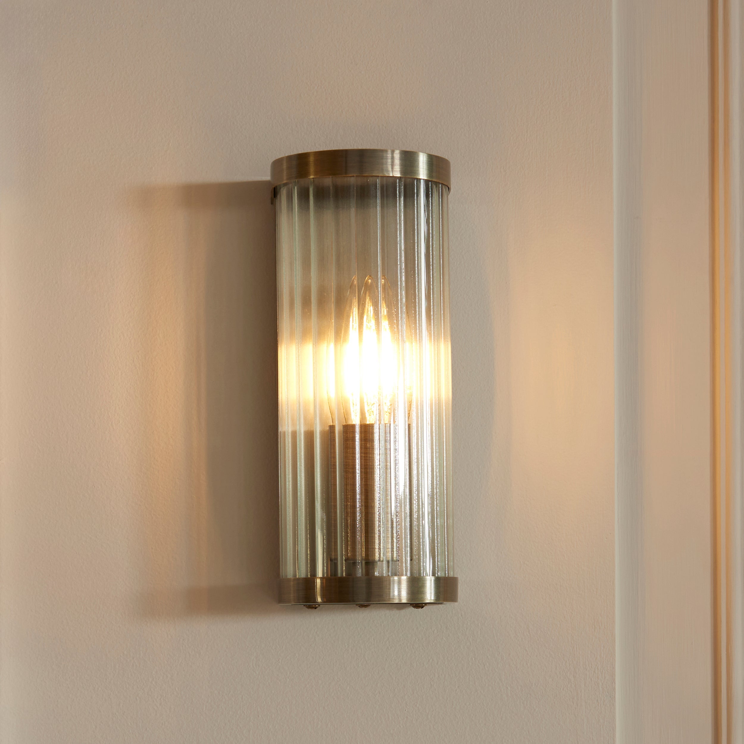 Ridgeton Ribbed Glass Wall Light