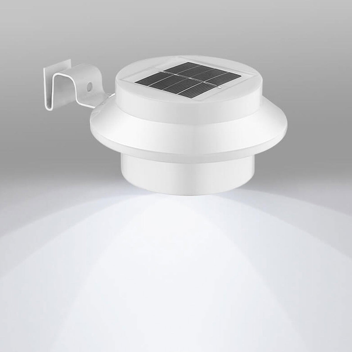 Industriële Solar Wandlamp – Zwart/Wit – Weerbestendig Buitenlicht
