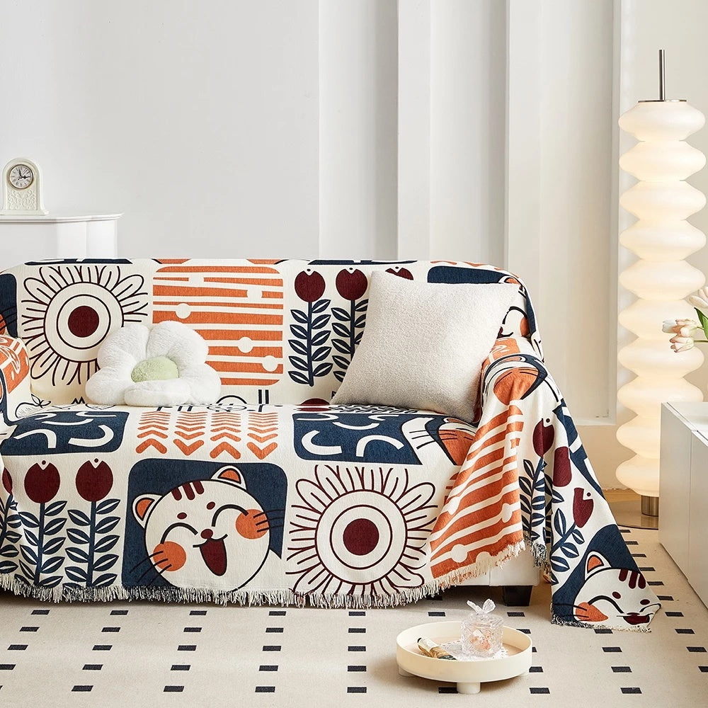 Tassel Tide All-Season Couch Cover