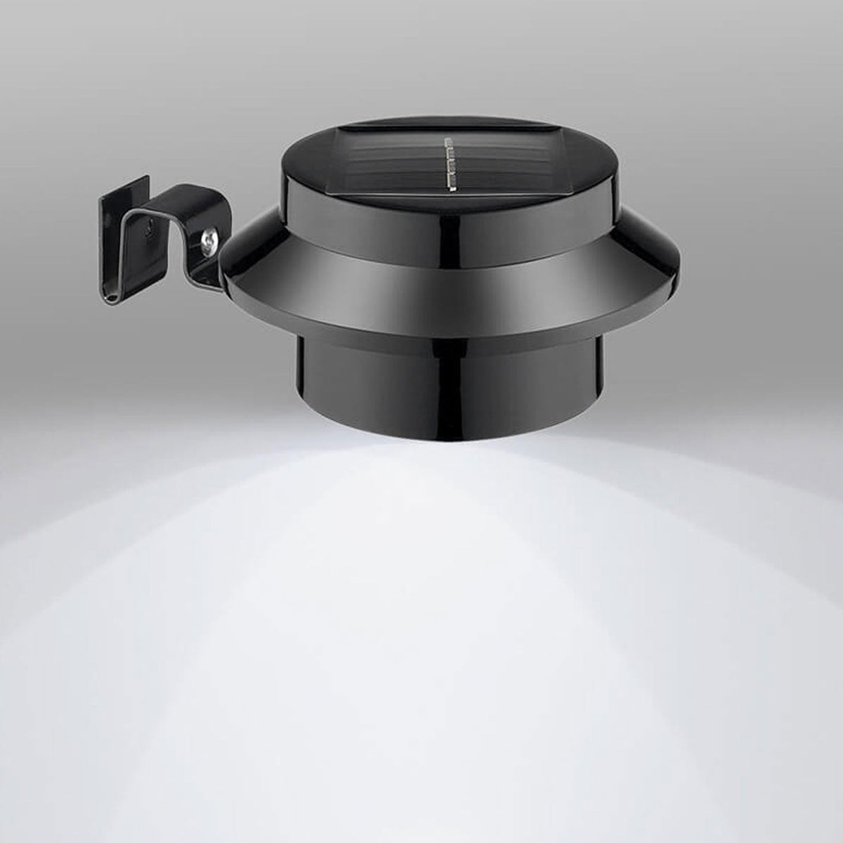 Industriële Solar Wandlamp – Zwart/Wit – Weerbestendig Buitenlicht