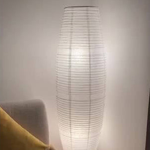 Rice Paper Floor Lamp 137 cm | Cotton Paper Column, 2 Light | Tri Colour Nordic Standing Lamp for Living Room and Bedroom