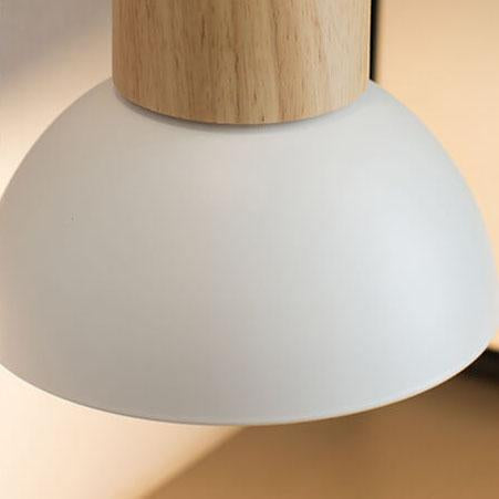 Wood Dome Wall Light 19 cm | Solid Wood, Nordic Design | Hardwired Warm Accent Lamp for Bedroom and Hallway