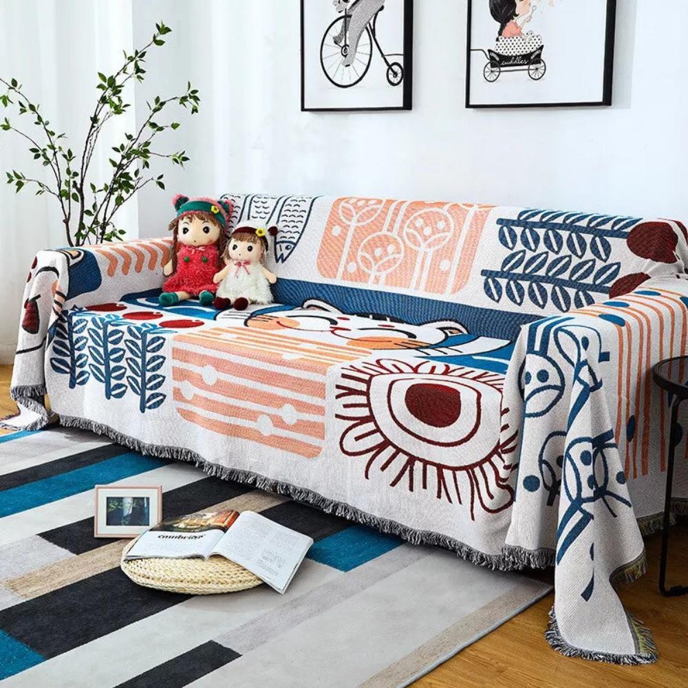 Tassel Tide All-Season Couch Cover