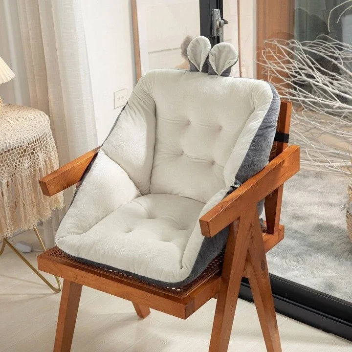 Plush Bunny Ear Seat Cushion with Backrest