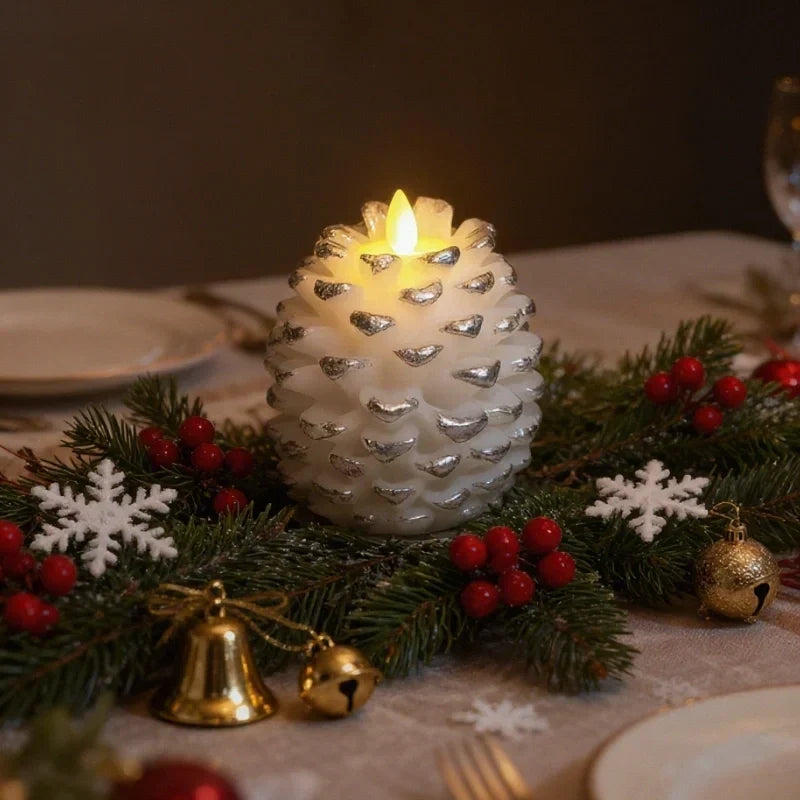 LED Pinecone Candles (Set of 2)