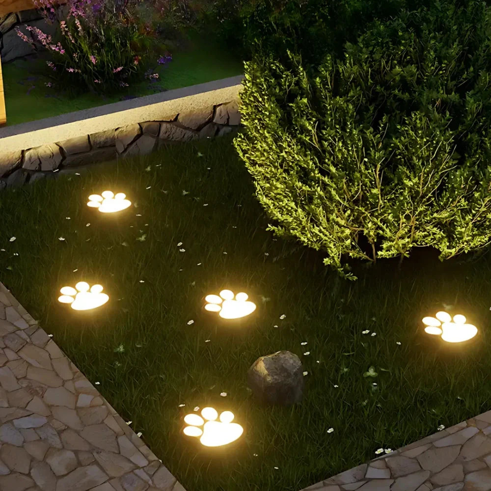 Solar Pootafdruk Lamp – Gezellige Tuinverlichting voor Dierenliefhebbers
