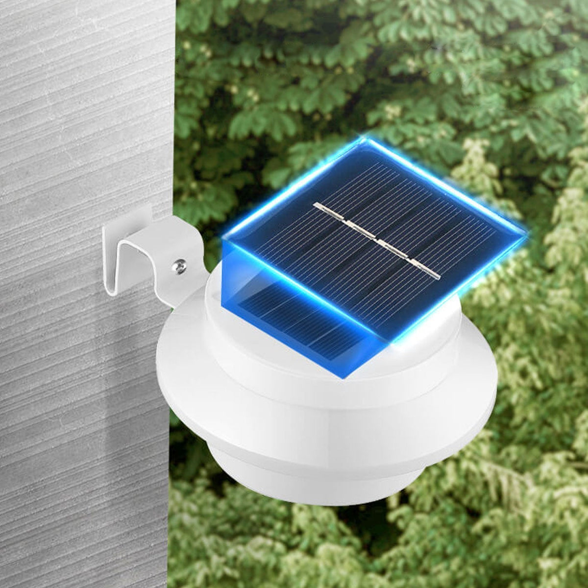 Industriële Solar Wandlamp – Zwart/Wit – Weerbestendig Buitenlicht