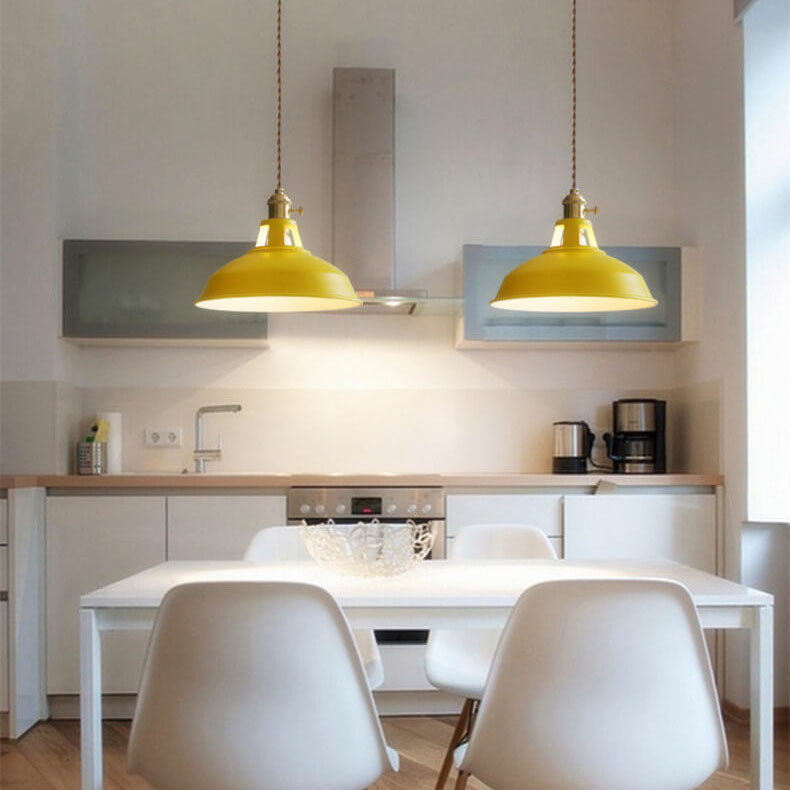 Barn Shade Pendant Light | Industrial Coloured Metal