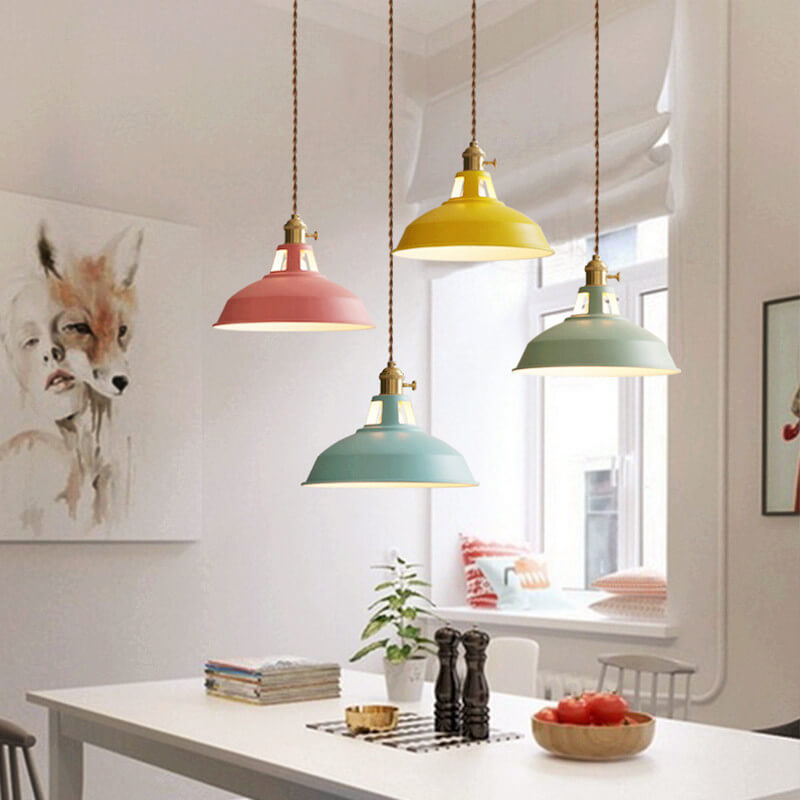 Barn Shade Pendant Light | Industrial Coloured Metal