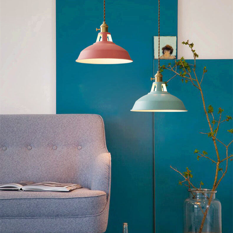 Barn Shade Pendant Light | Industrial Coloured Metal