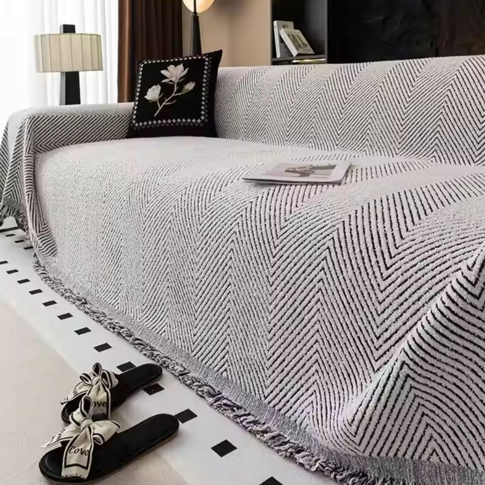 Stripe Herringbone Couch Cover