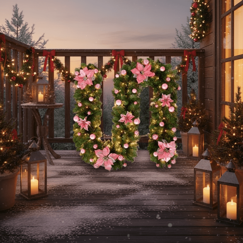 Illuminated Rattan Christmas Garland