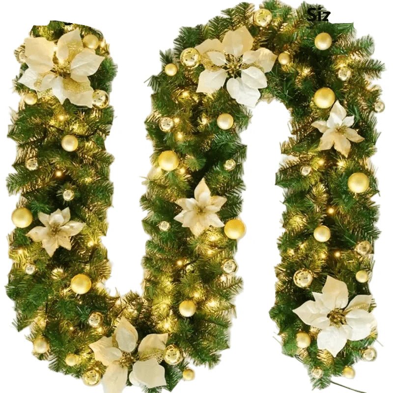 Illuminated Rattan Christmas Garland