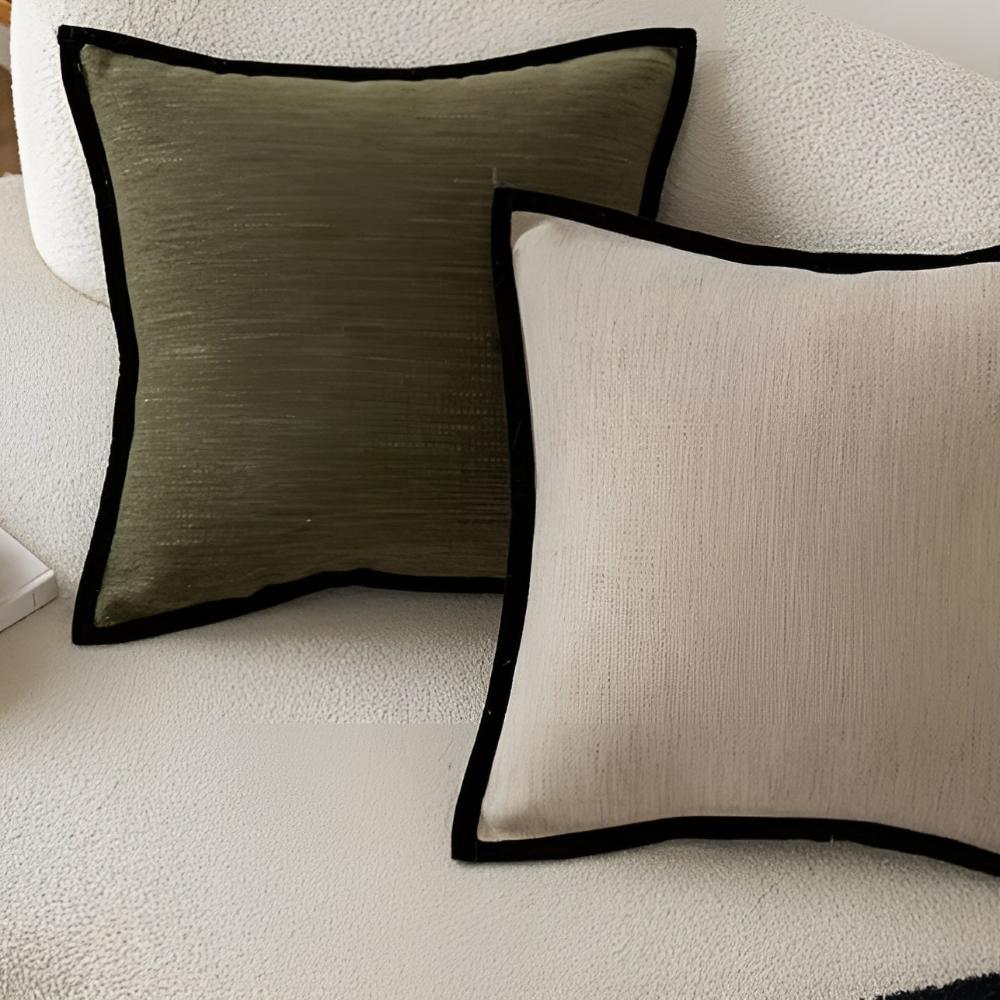 Cushion cover shown on an armchair