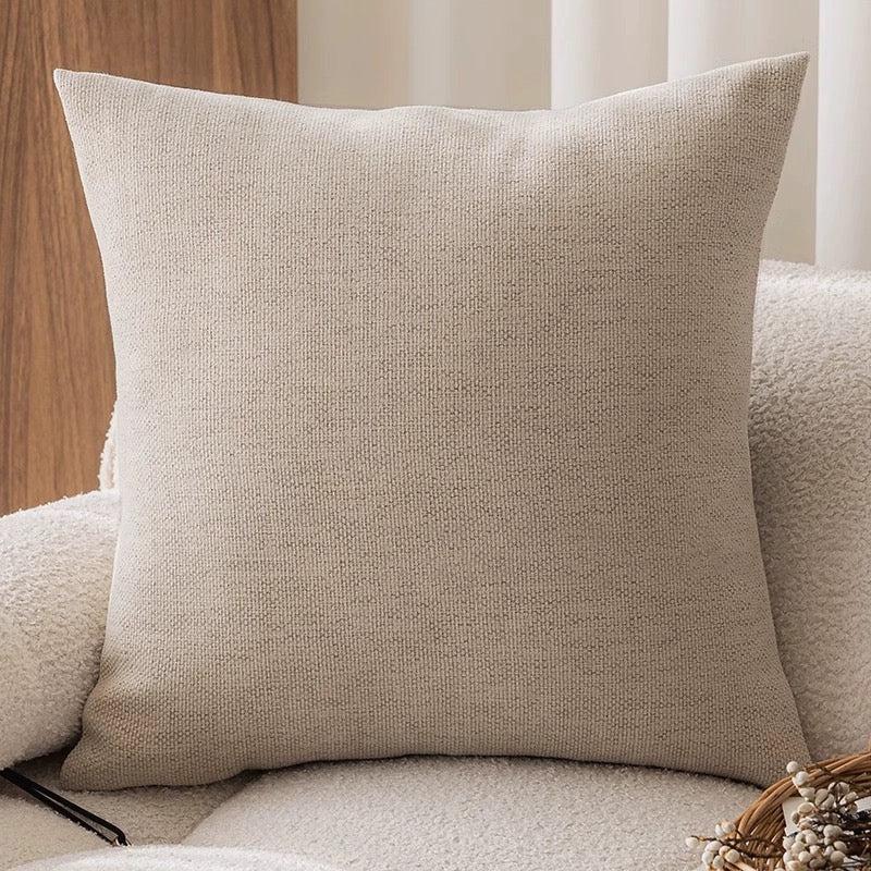 Cushion covers styled in a living room