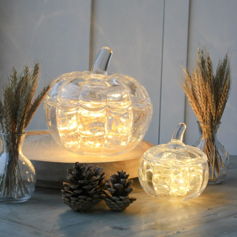 Glass Pumpkin Jar Tempered Glass Clear Decorative Container