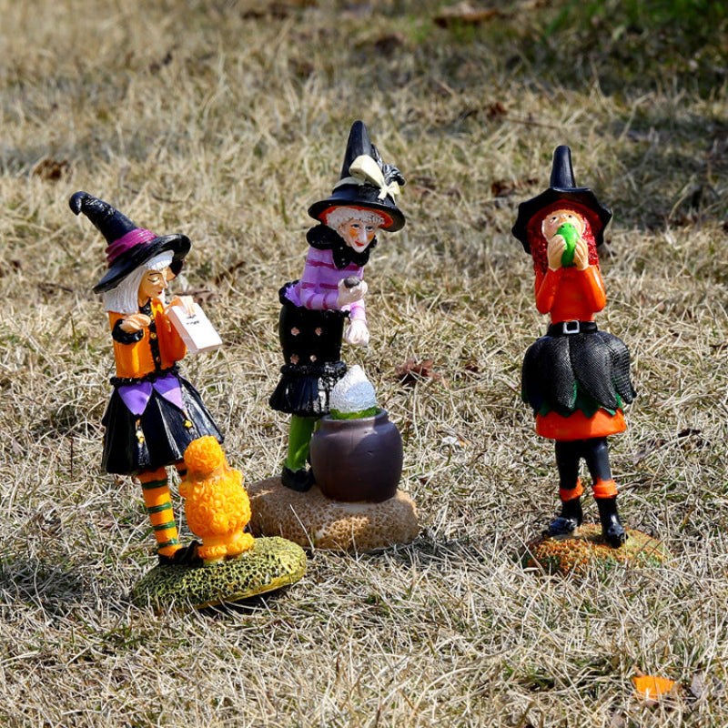 Halloween Witch Figurine Multicolor Indoor Decorative Figure