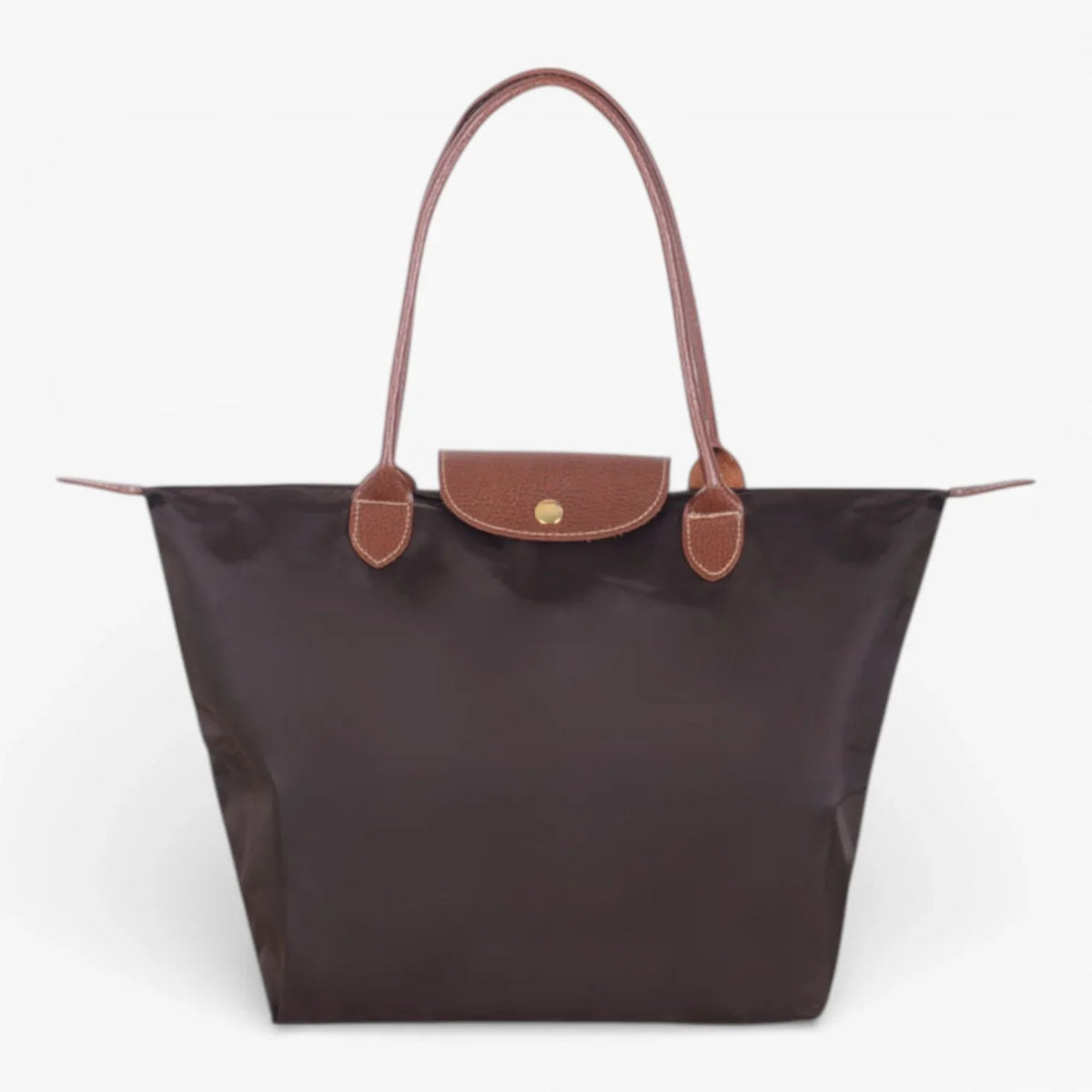 Brown Tote Bag with Leather Accents
