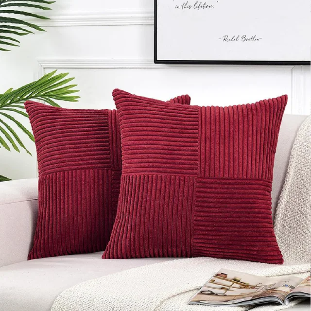 Close view of the ribbed corduroy surface