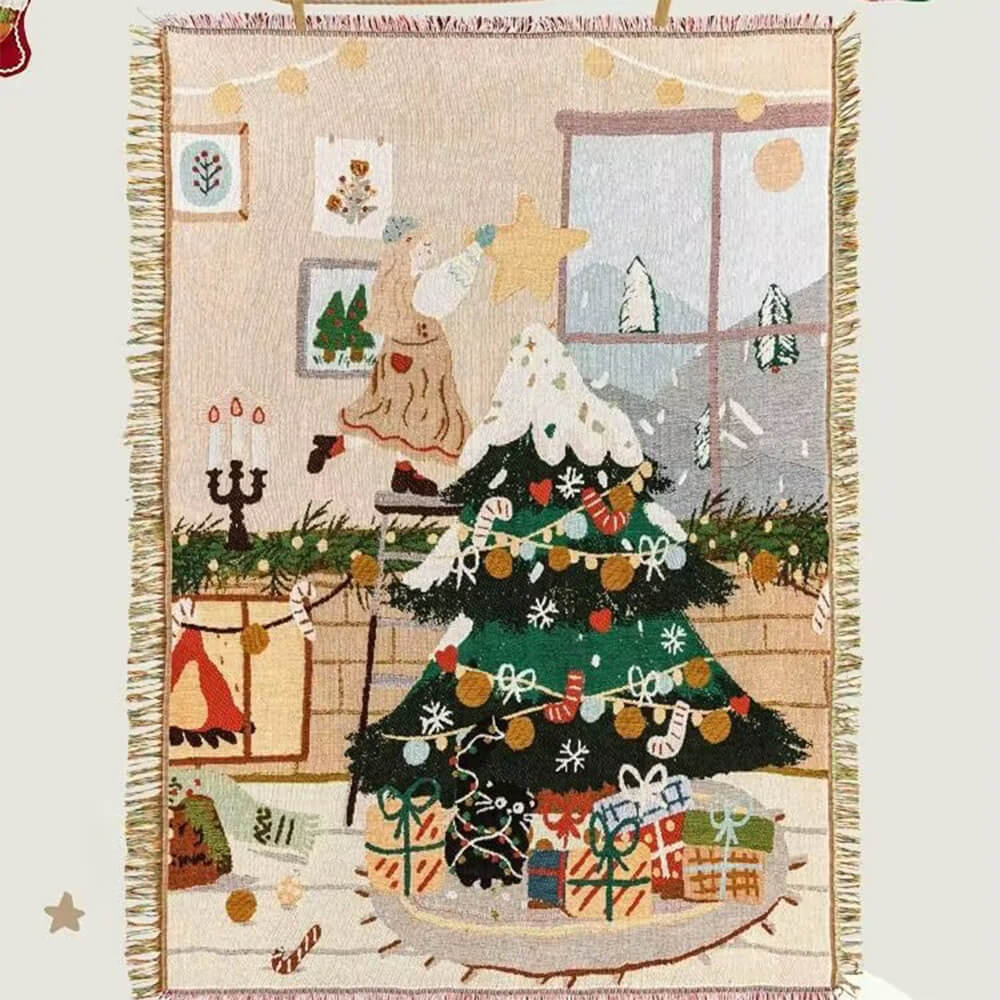 Christmas Sofa Cover with Festive Patchwork Design