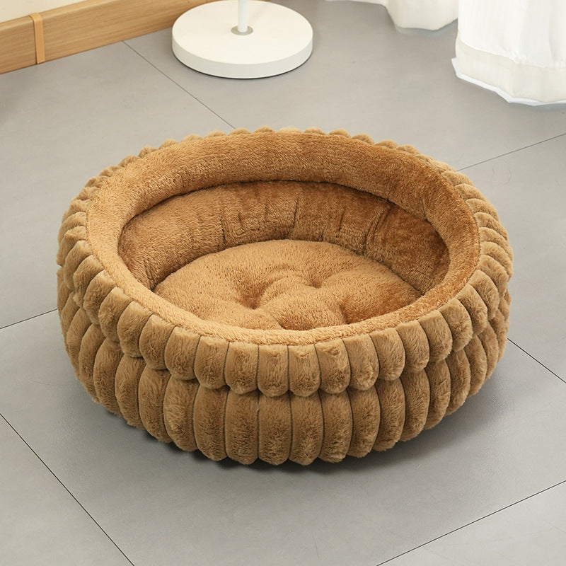 Plush Donut Nest Pet Bed