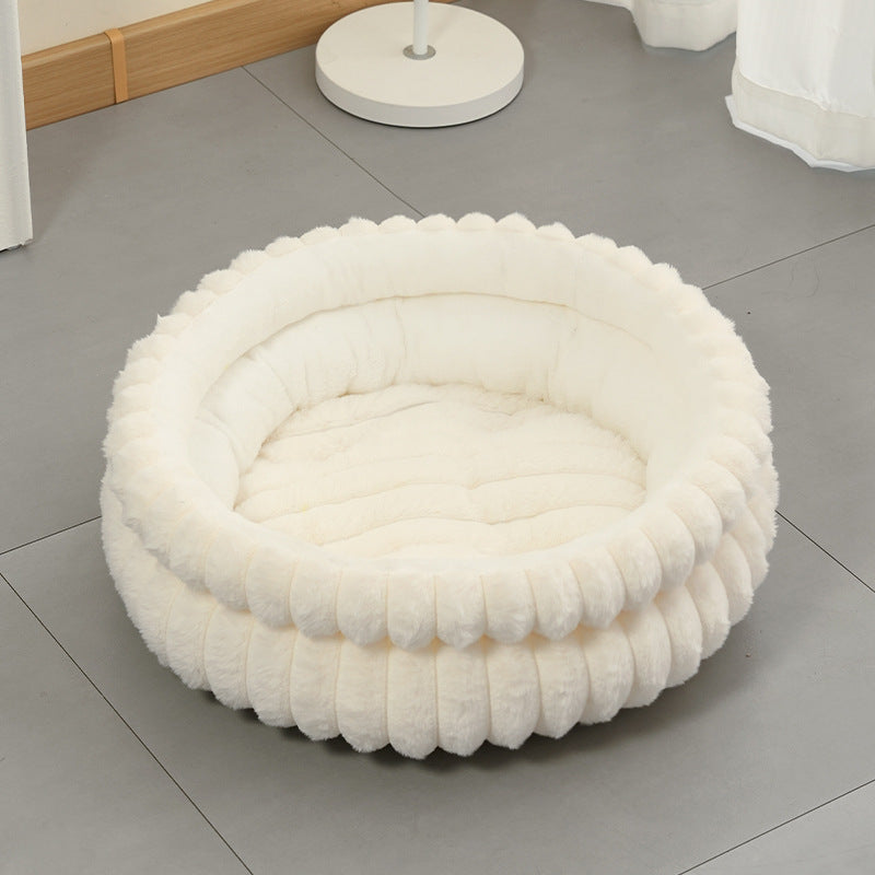 Plush Donut Nest Pet Bed