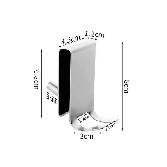 Over-Glass Shower Door Hooks in Stainless Steel