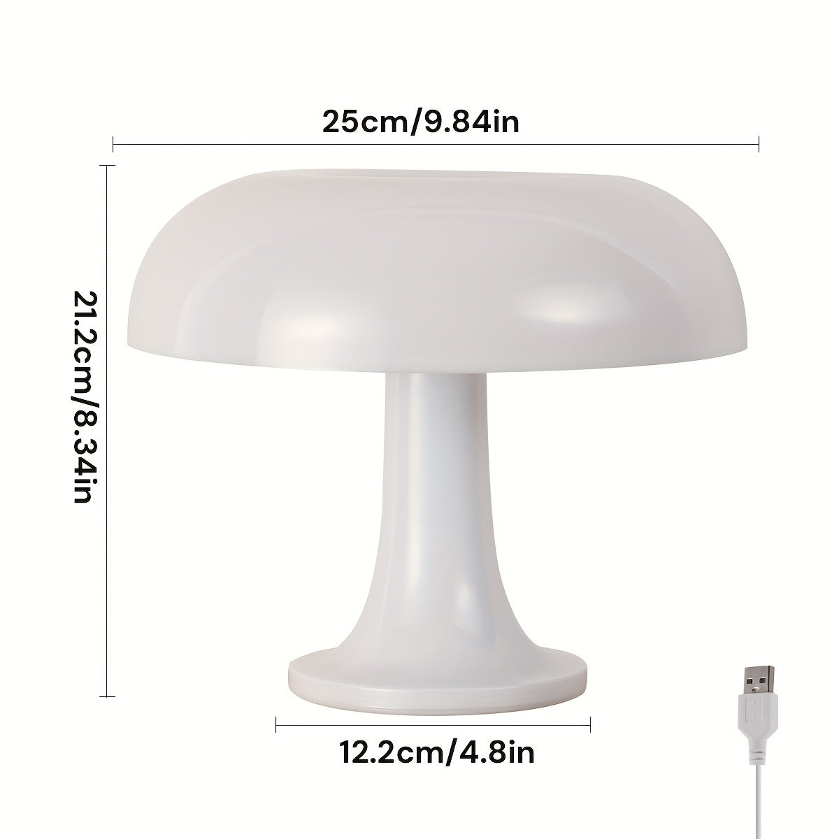Mushroom Table Lamp with Opal Dome Shade