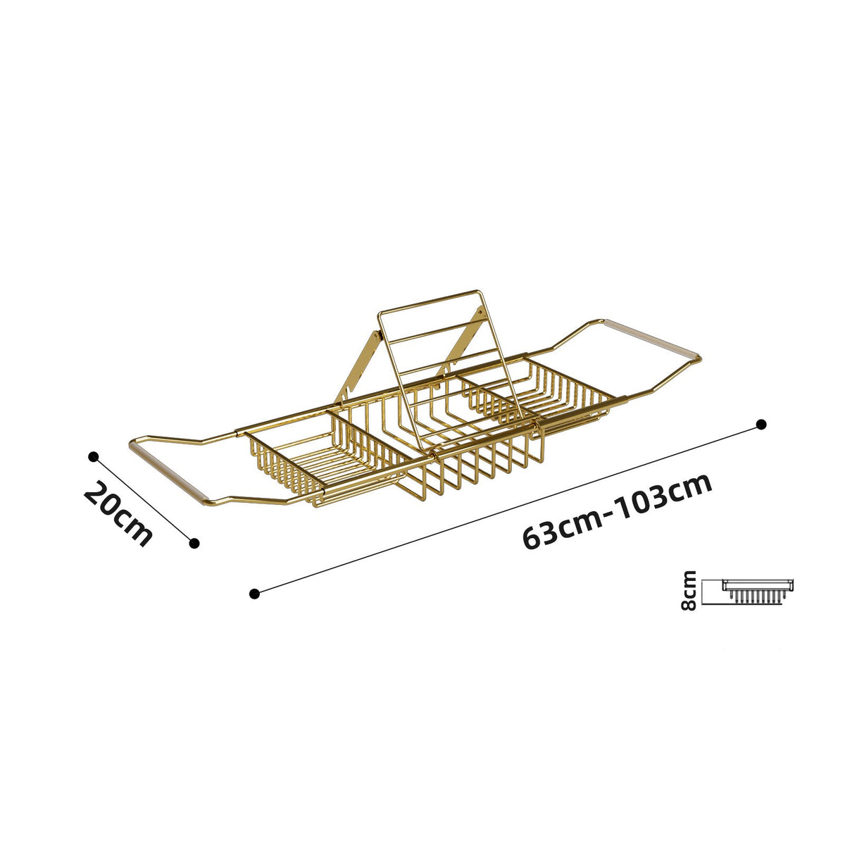 Adjustable Stainless Steel Bathtub Caddy Tray