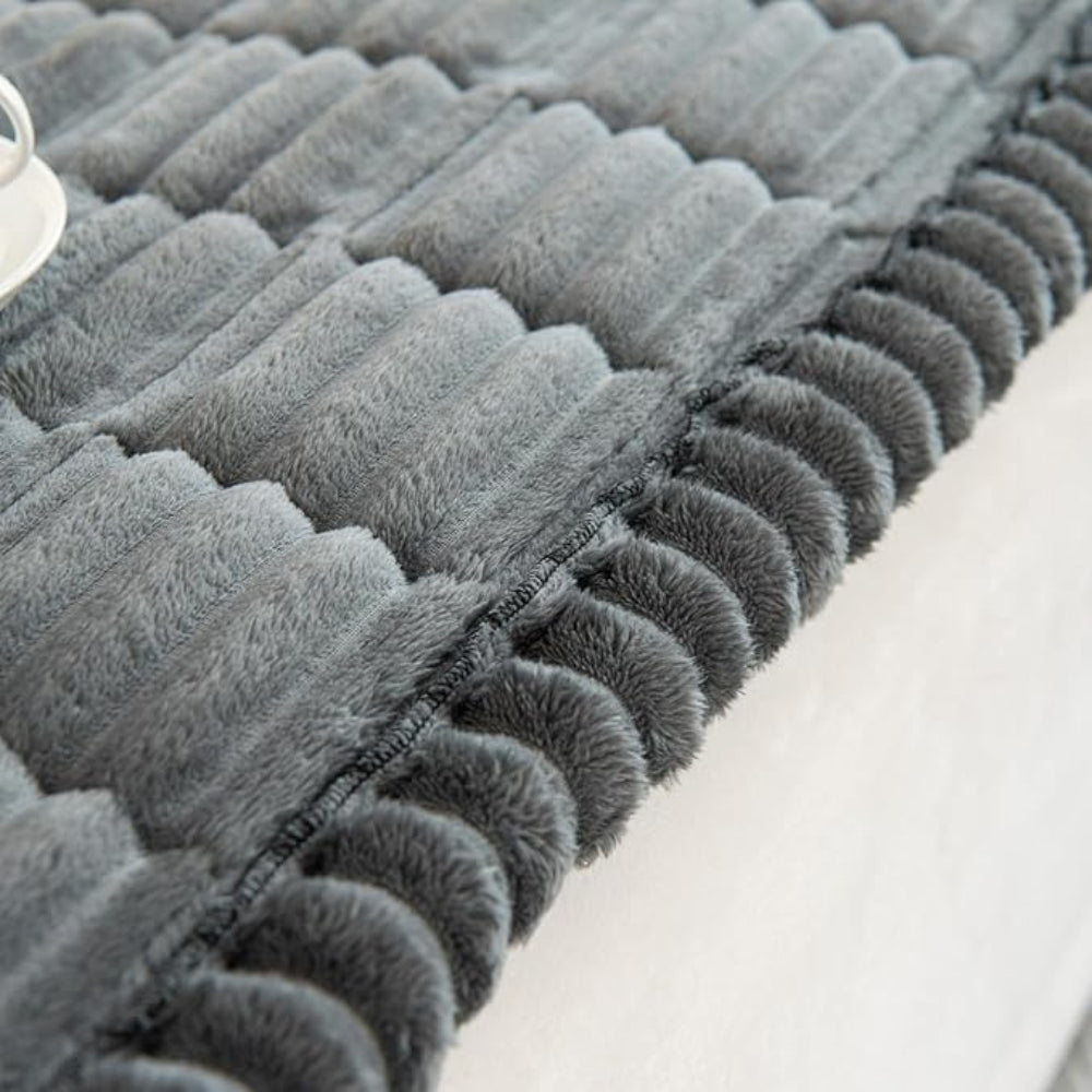 Plush Pleated Edges Couch Cover