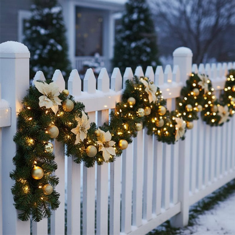 Illuminated Rattan Christmas Garland