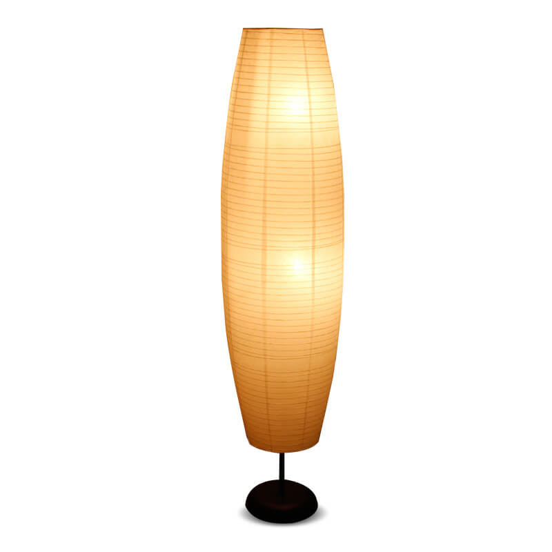 Rice Paper Floor Lamp 137 cm | Cotton Paper Column, 2 Light | Tri Colour Nordic Standing Lamp for Living Room and Bedroom