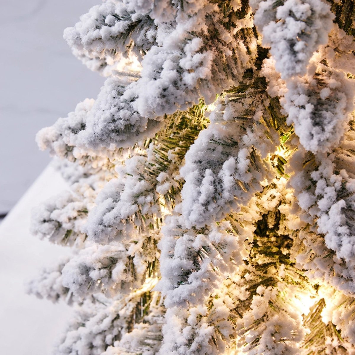 Mini LED Christmas Tree with Frosty Snowy Finish