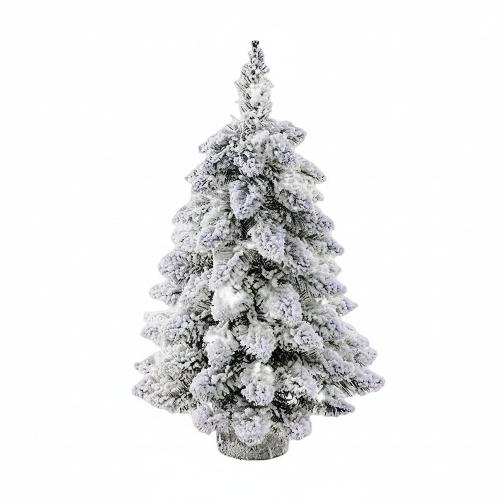 Mini LED Christmas Tree with Frosty Snowy Finish