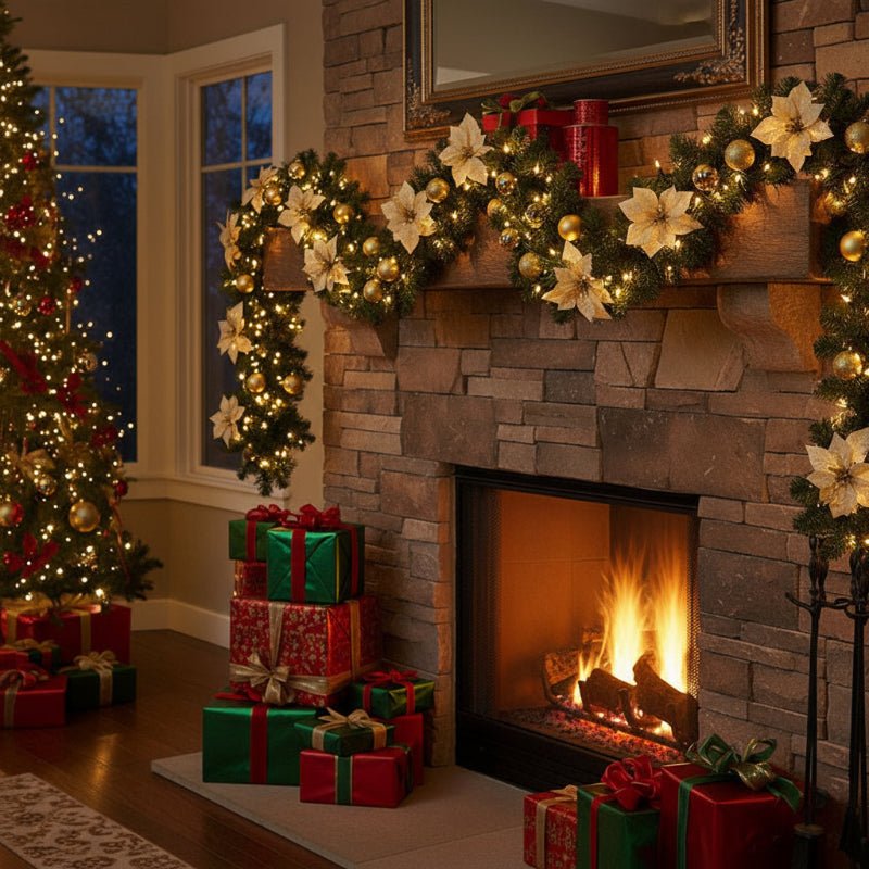 Illuminated Rattan Christmas Garland