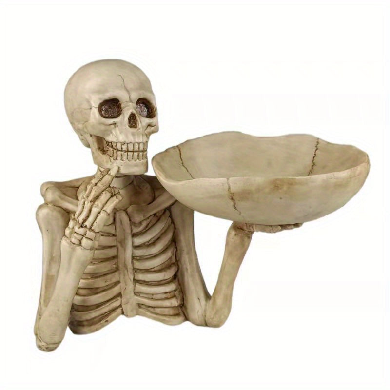 Decorative Tray Resin Skull Design Halloween Tabletop Organizer