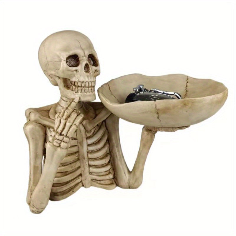 Decorative Tray Resin Skull Design Halloween Tabletop Organizer