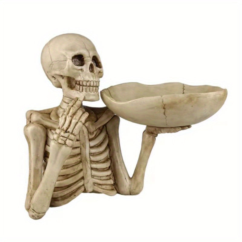 Decorative Tray Resin Skull Design Halloween Tabletop Organizer