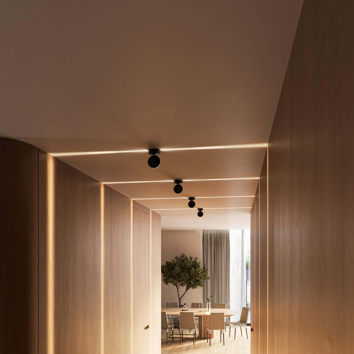 Spectra White Aluminium Ceiling Light