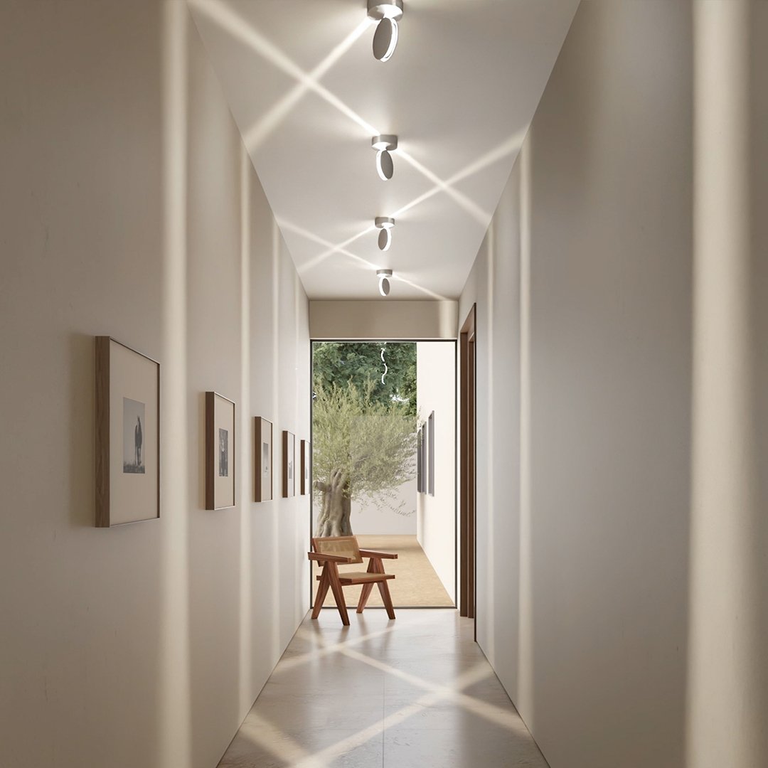 Spectra White Aluminium Ceiling Light