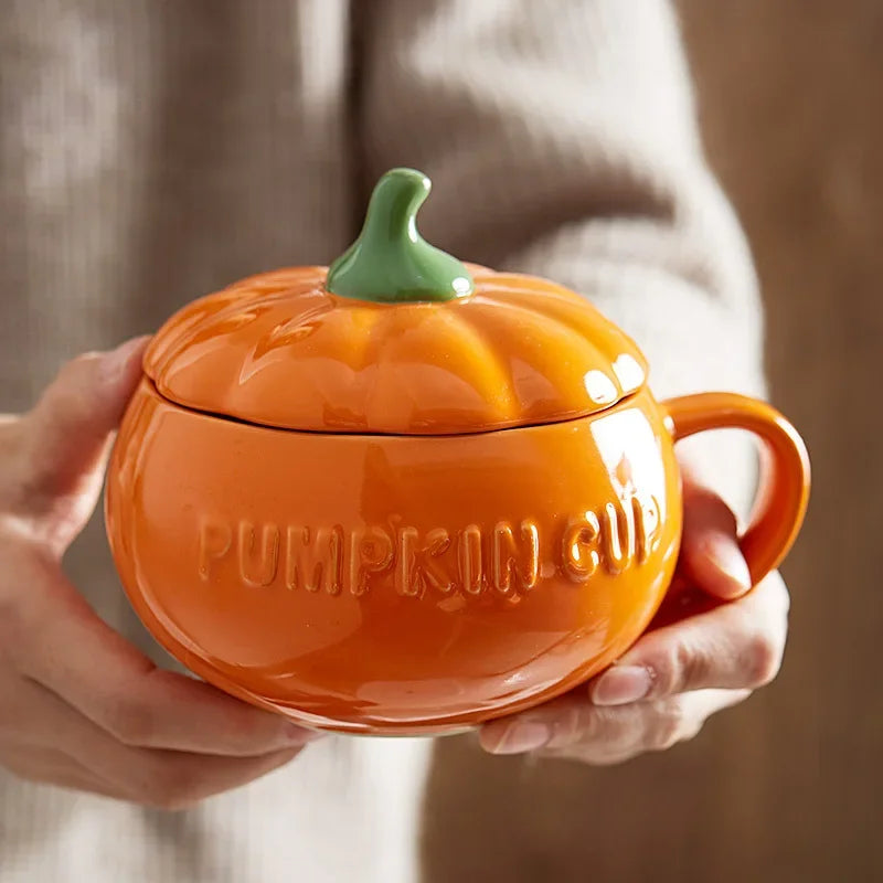 Decorative Bowl Ceramic Pumpkin Lidded Storage Bowl