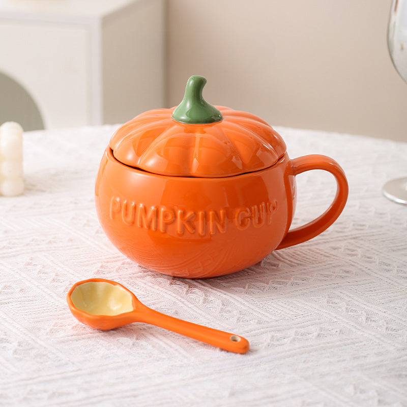 Decorative Bowl Ceramic Pumpkin Lidded Storage Bowl