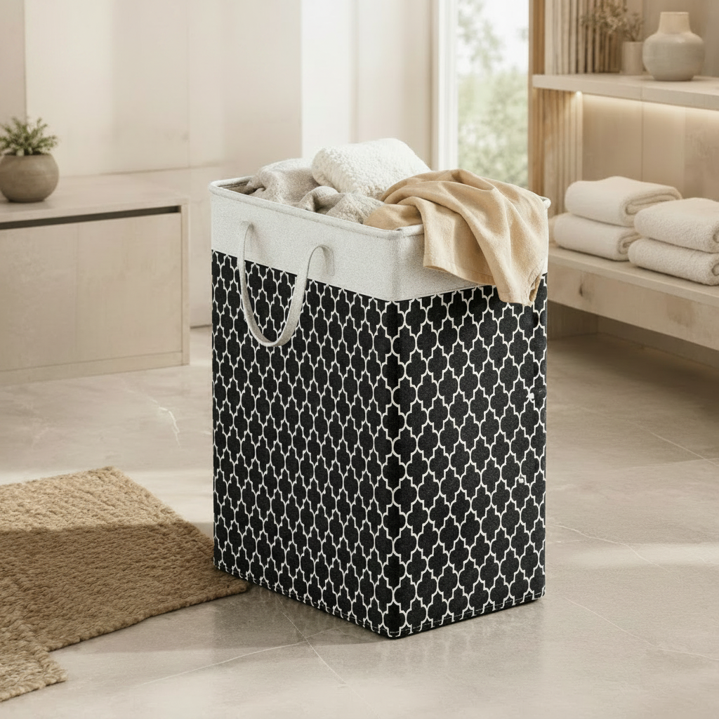 Laundry basket folded flat