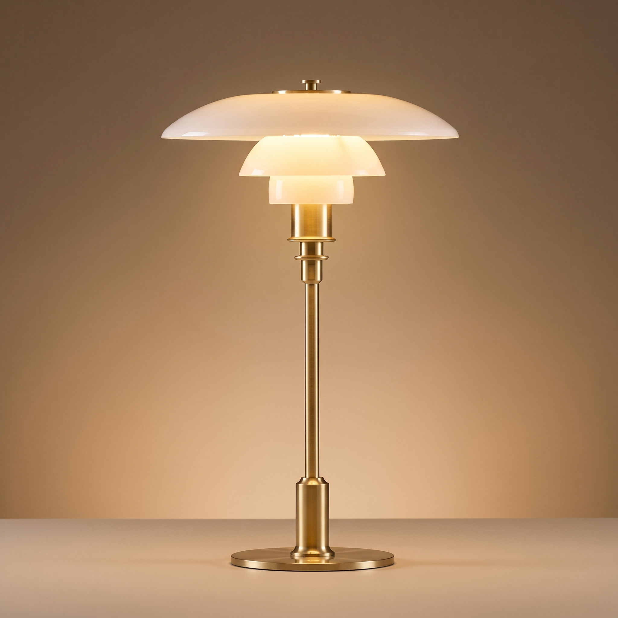 Vintage Danish Glass Shade Table Lamp