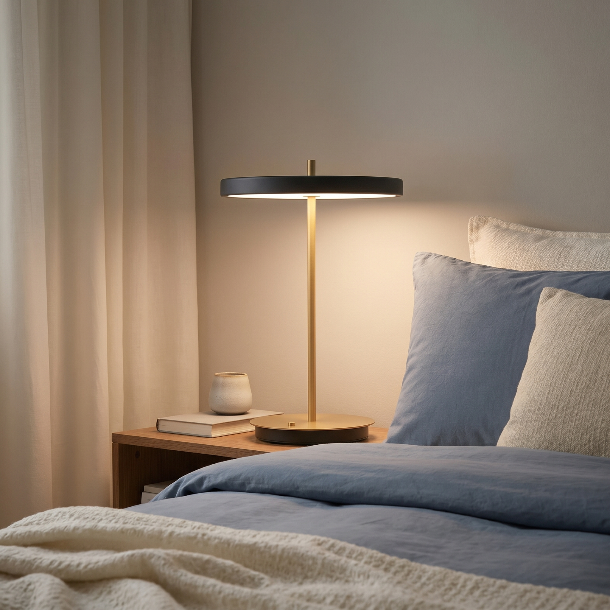 Elegant Dimmable Golden Accent Lamp – Wireless, Adjustable Brightness for Timeless Home Decor