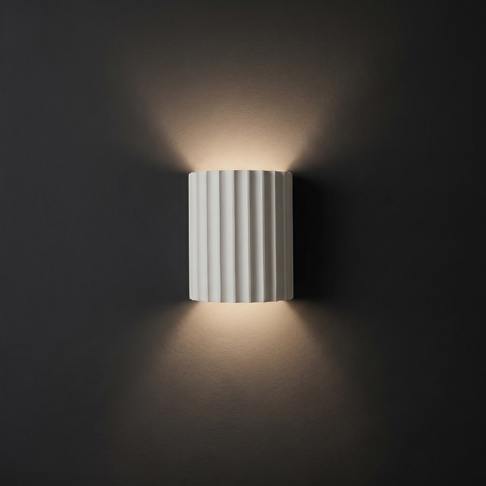 Ribbed Cylinder Wall Light