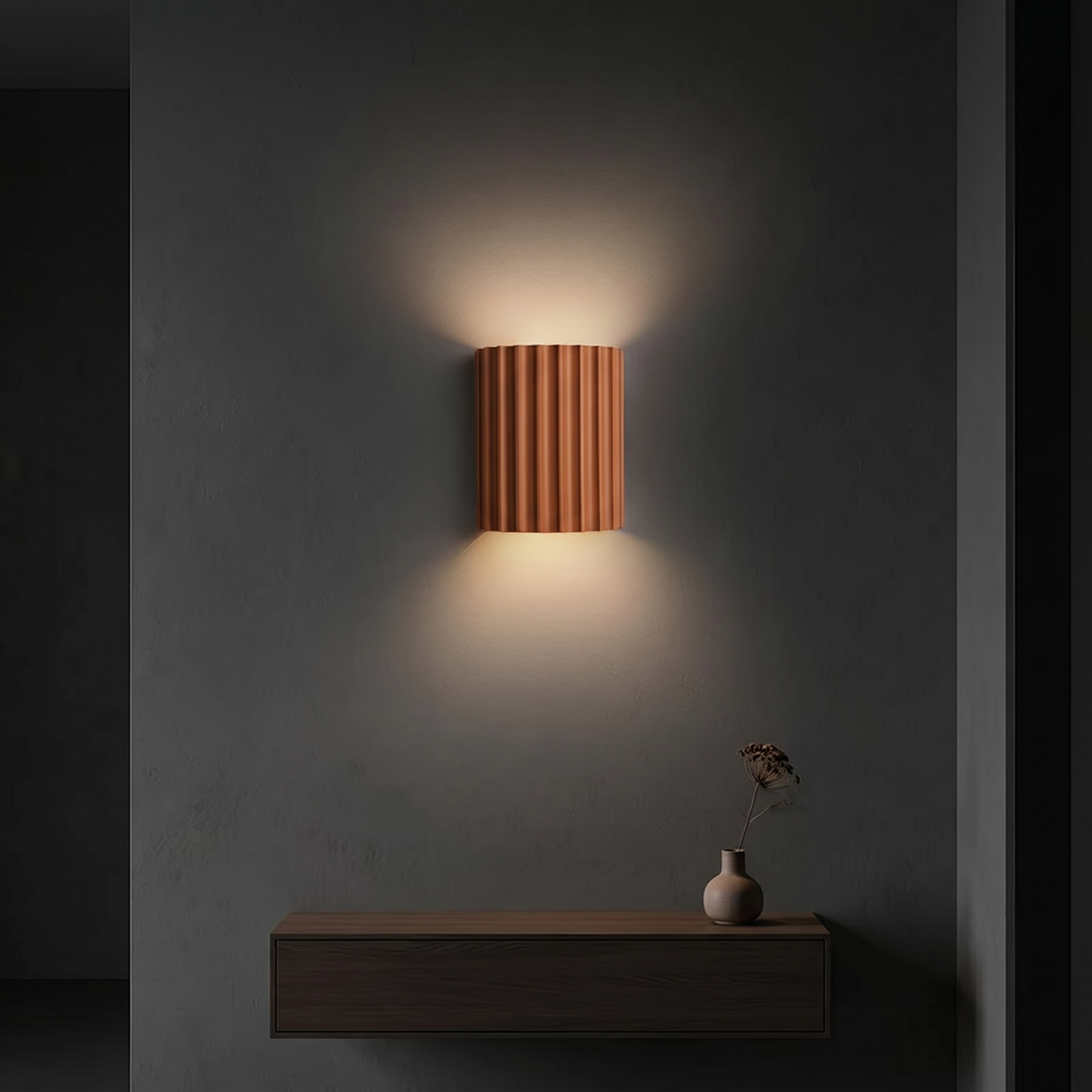 Ribbed Cylinder Wall Light