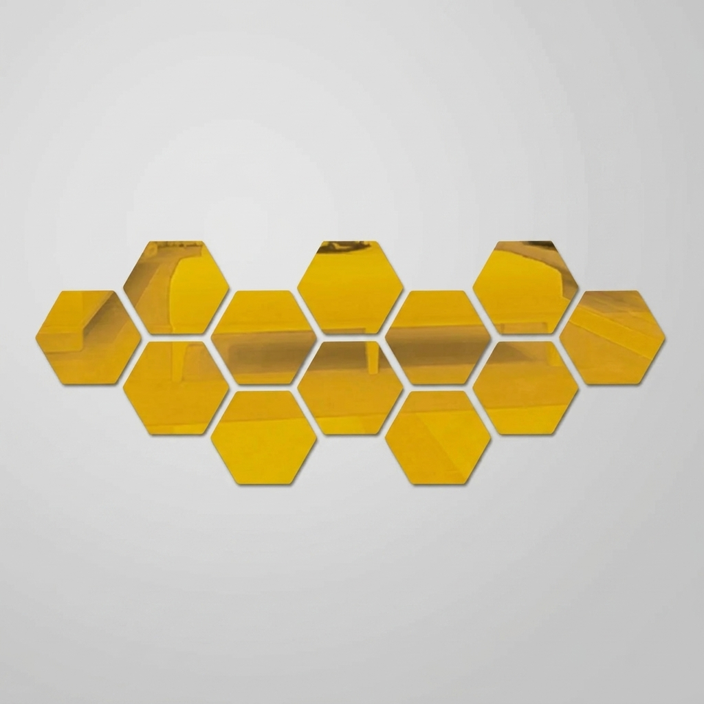12pcs 3D Hexagon Mirror Wall Sticker